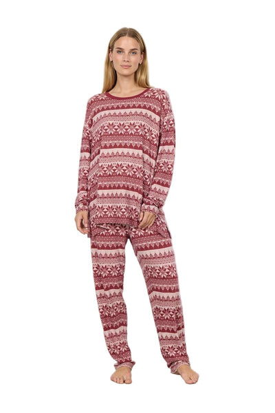 RED TWO PIECE PAJAMA SET Pajamas FashionWear Canada 