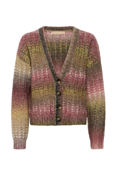 RED YELLOW MIX V NECK CARDIGAN Cardigan CULTURE 