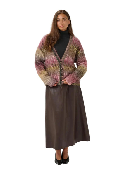 RED YELLOW MIX V NECK CARDIGAN Cardigan CULTURE 