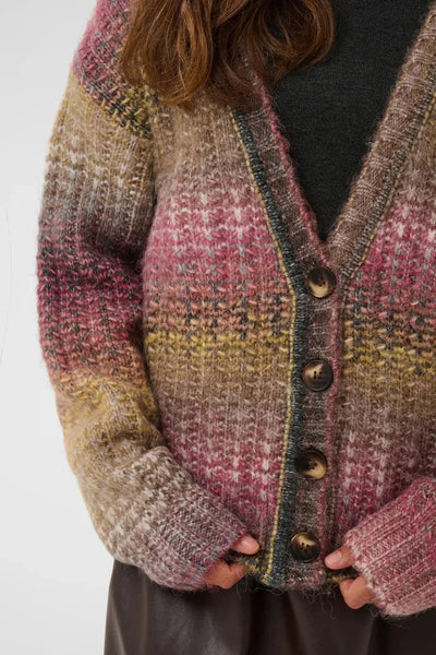 RED YELLOW MIX V NECK CARDIGAN Cardigan CULTURE 