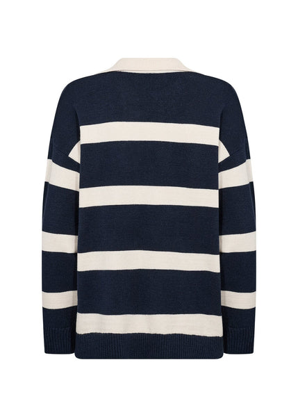 RELAXED FIT STRIPED COLLAR SWEATER Top SOYACONCEPT 