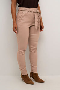 REMOVABLE BELT TAUPE WAXED ANKLE PANT Pant CREAM 34 Taupe 