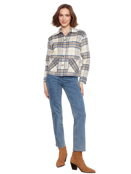 REVERSIBLE 2 WAY PLAID BUTTON DETAIL JACKET Jacket Charlie B 