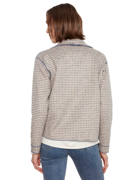 REVERSIBLE 2 WAY PLAID BUTTON DETAIL JACKET Jacket Charlie B 