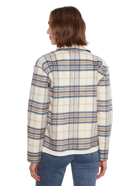 REVERSIBLE 2 WAY PLAID BUTTON DETAIL JACKET Jacket Charlie B 