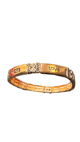 ROSE GOLD LOVE FAITH HOPE STRETCH BRACELET Bracelet FashionWear Collection Rose Gold 