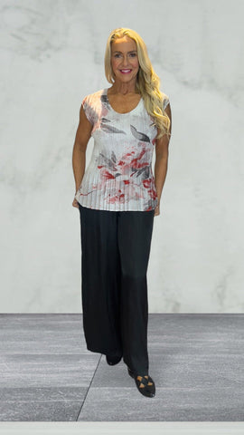 ROSE PRINTED PLEATED TOP Top Milano 
