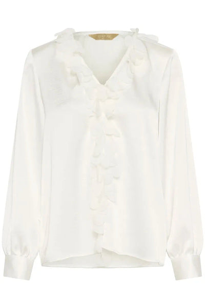 RUFFLE WHITE BLOUSE Blouse Culture 