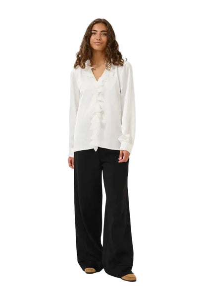 RUFFLE WHITE BLOUSE Blouse Culture 
