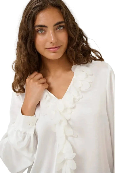RUFFLE WHITE BLOUSE Blouse Culture XS White 