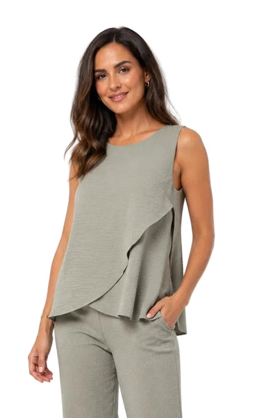 SAGE GREEN FLOWY TANK TOP Top Bali 