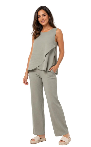 SAGE GREEN FLOWY TANK TOP Top Bali XS Sage Green 