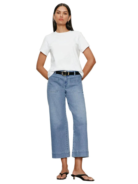 SANCTUARY DOLLFACE BLUE FRONT POCKET CROP WIDE LEG PANT Jeans Sanctuary 