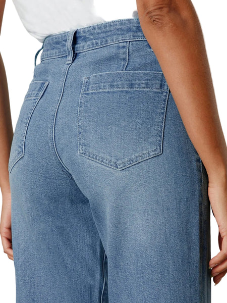 SANCTUARY DOLLFACE BLUE FRONT POCKET CROP WIDE LEG PANT Jeans Sanctuary 