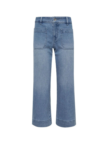 SANCTUARY DOLLFACE BLUE FRONT POCKET CROP WIDE LEG PANT Jeans Sanctuary 