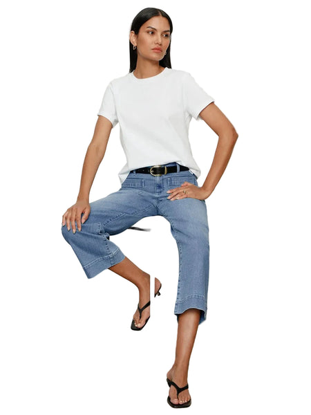 SANCTUARY DOLLFACE BLUE FRONT POCKET CROP WIDE LEG PANT Jeans Sanctuary 