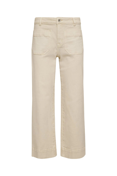 SANCTUARY FRENCH VANILLA CREAM FRONT POCKET CROP WIDE LEG PANT Jeans Sanctuary 