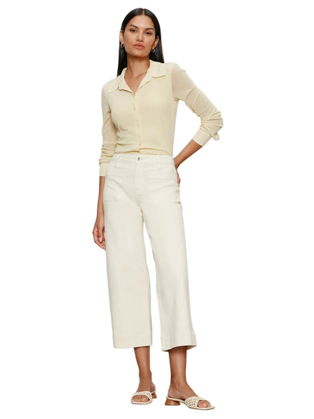 SANCTUARY FRENCH VANILLA CREAM FRONT POCKET CROP WIDE LEG PANT Jeans Sanctuary 