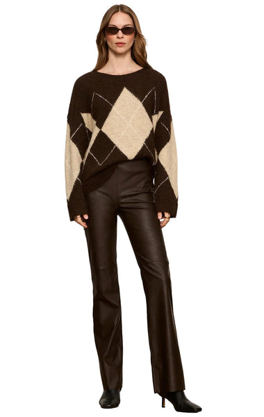 SANCTUARY SASHAY PULL ON BROWN FAUX LEATHER PANT Pant Sanctuary S Brown 