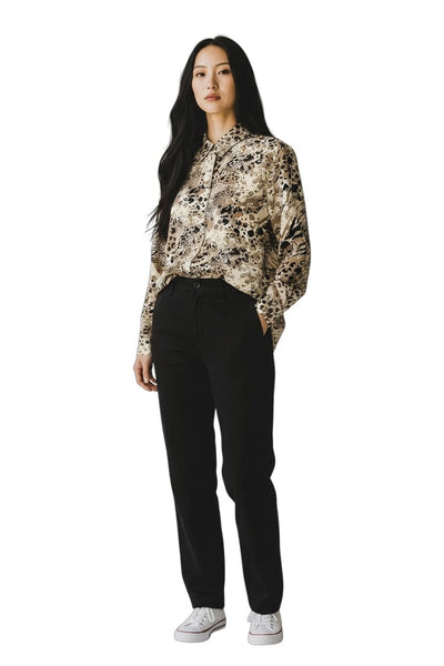 SATIN MIXED ANIMAL PRINT BLOUSE Shirts & Tops Papillon 