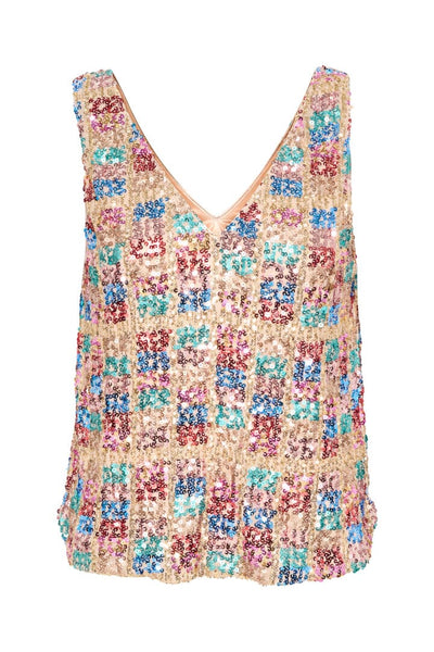 SEQUIN TANK Top CREAM 