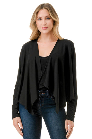 SHEER BACK SHORT CARDIGAN Cardigan FashionWear Collection S Black 