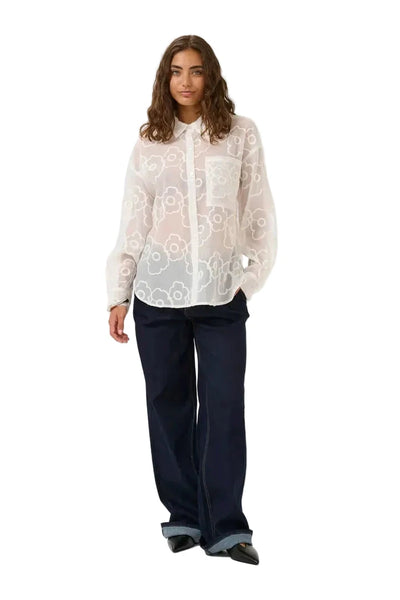 SHEER FLORAL SHIRT Blouse Culture 