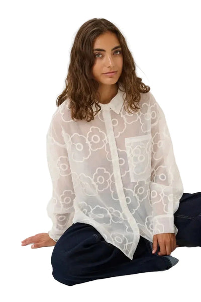 SHEER FLORAL SHIRT Blouse Culture 