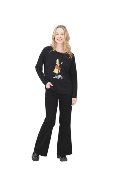 SHOPPING GIRL CREW NECK SWEATER SWEATER Gabby Isabella 