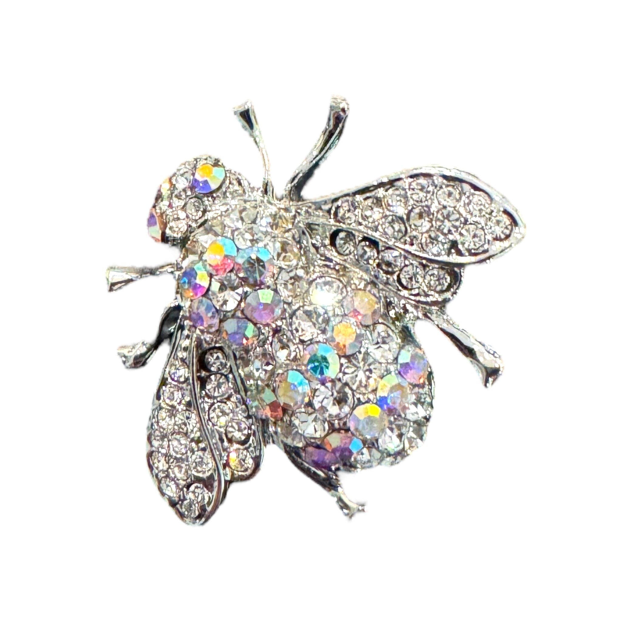 SILVER CRYSTAL BUBBLE BEE BROOCH Brooch FashionWear Collection Clear Crystal 