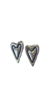 SILVER DAINTY STUD HEART EARRING Earrings Merx Silver 