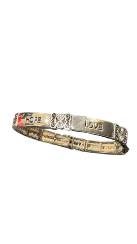 SILVER LOVE FAITH HOPE STRETCH BRACELET Bracelet FashionWear Collection 