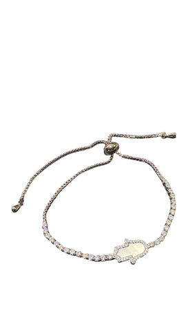 SILVER MOTHER OF PEARL HAMSA BRACELET Bracelet FashionWear Collection Silver Mother Of Pearl 
