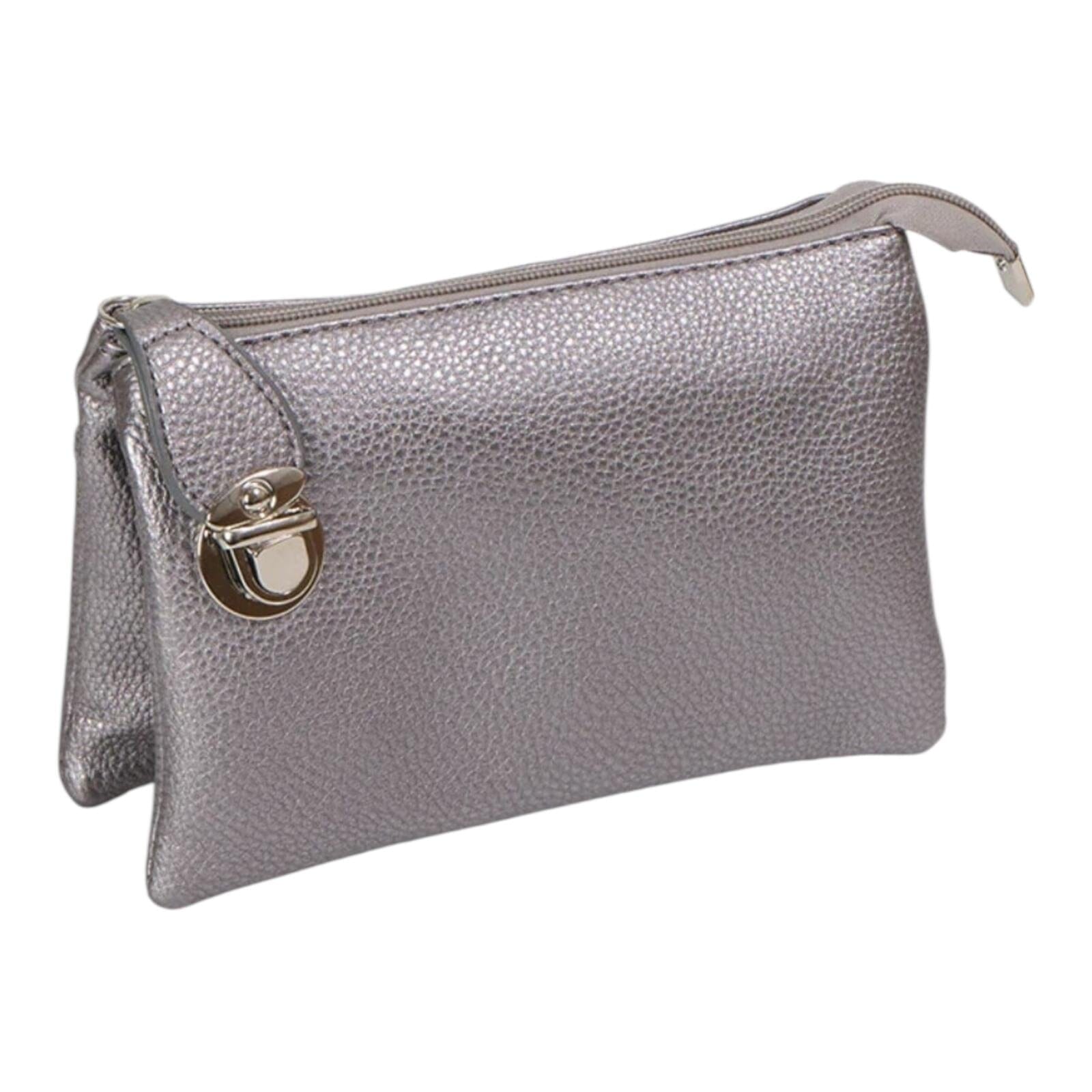 SILVER MULTI POCKET CROSSBODY HANDBAG Handbag FashionWear Canada Silver 