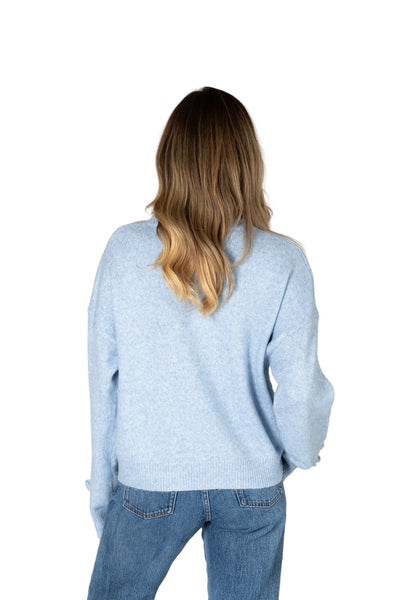 SKY BLUE BOW DETAIL SWEATER SWEATER LYLA + LUXE 