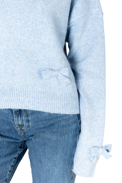SKY BLUE BOW DETAIL SWEATER SWEATER LYLA + LUXE 