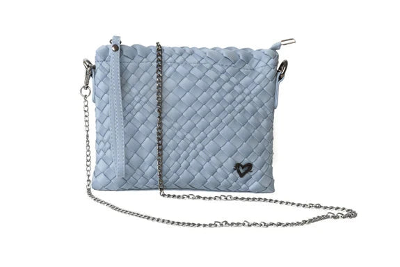 SKY BLUE WOVEN CROSSBODY Handbag prenelove 