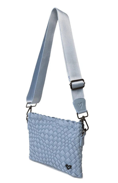 SKY BLUE WOVEN CROSSBODY Handbag prenelove 