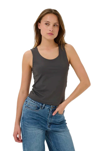 SLEEVELESS CHARCOAL TANK Tank Kaffe 