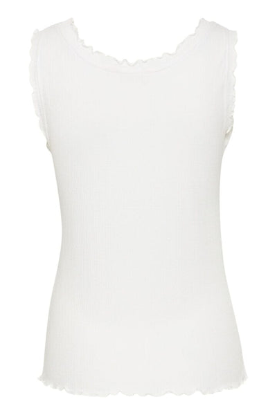 SLEEVELESS CREW NECK WHITE TANK Top CREAM 