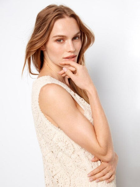 SLEEVELESS CROCHET BUTTON DOWN DRESS Dresses Charlie B 