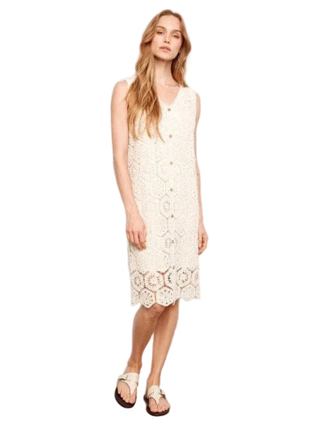 SLEEVELESS CROCHET BUTTON DOWN DRESS Dresses Charlie B 