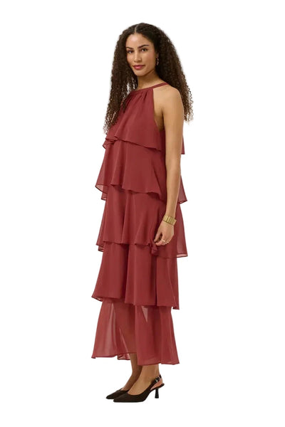 SLEEVELESS LAYERED HALTER NECK MAXI DRESS Dresses CREAM 