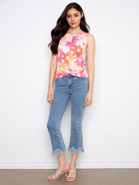 SLEEVELESS ORGANIC COTTON TWISTED HEM TOP T Shirts & Tops Charlie B 
