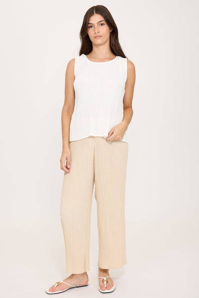 SLEEVELESS PLEATED TANK TOPS Top Pistache 