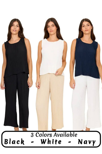 SLEEVELESS PLEATED TANK TOPS Top Pistache 