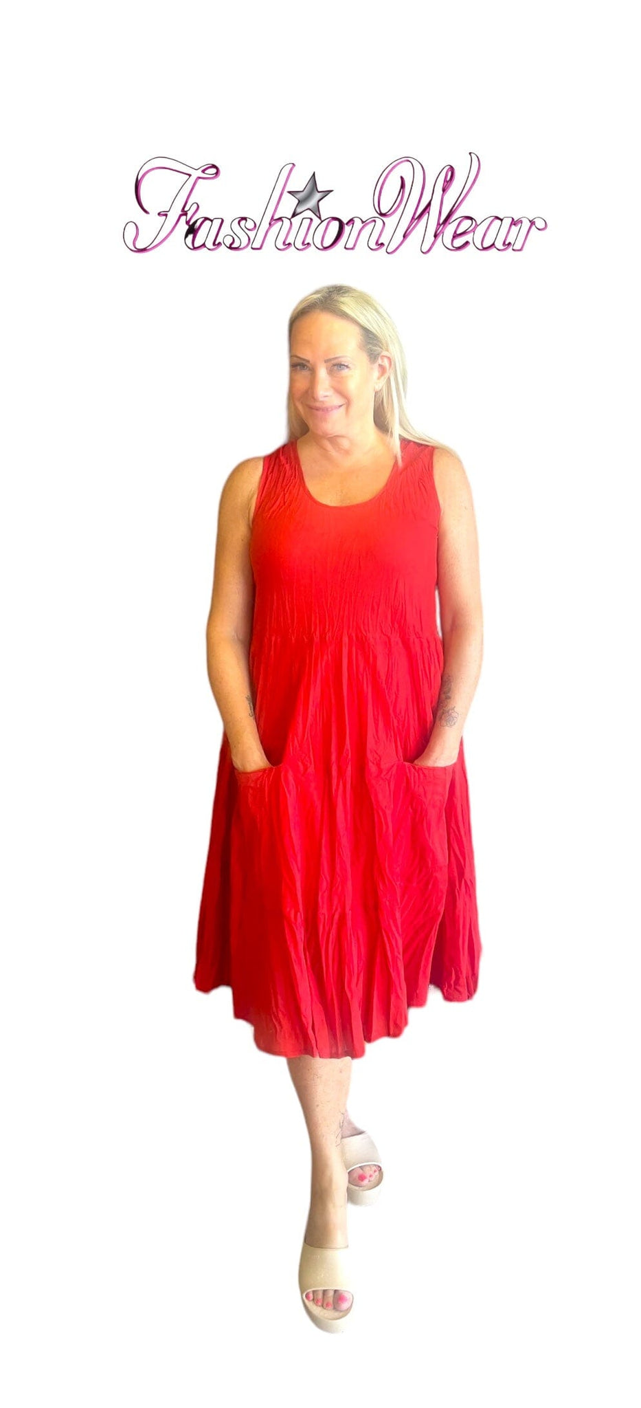 SLEEVELESS RED DRESS Dress Dress Addict XS Red 