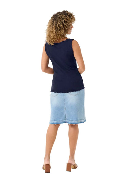 SLEEVELESS SCALLOPED EDGE TANK Tank Top CREAM 