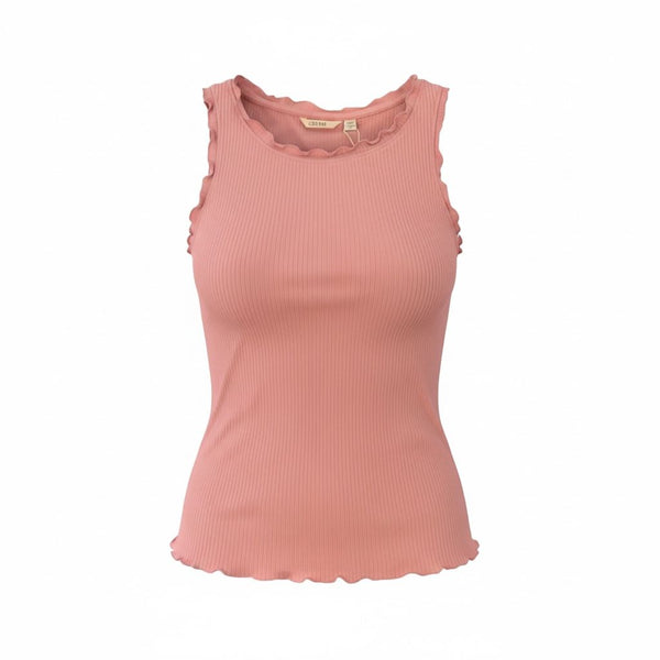 SLEEVELESS SCALLOPED EDGE TANK Tank Top CREAM 