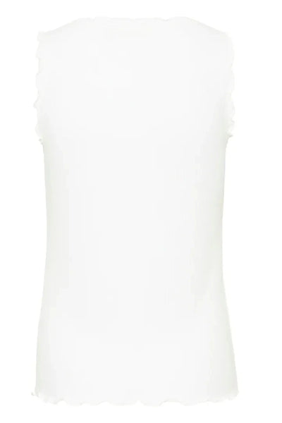 SLEEVELESS SCALLOPED EDGE TANK Tank Top CREAM 